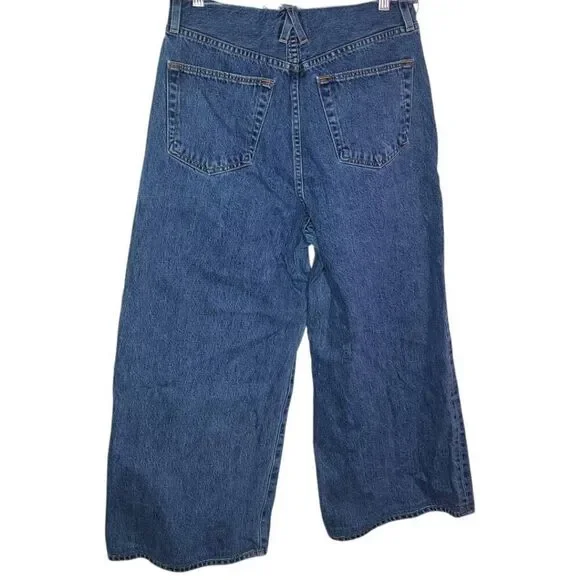 SLVRLAKE Women's Taylor High Rise Wide Leg Jean Sweet Memory Wash size 27 PETITE